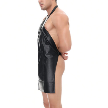 Sexy Men's Wet Look Apron / Erotic Male Backless Underwear / Costume with Open Crotch - EVE's SECRETS
